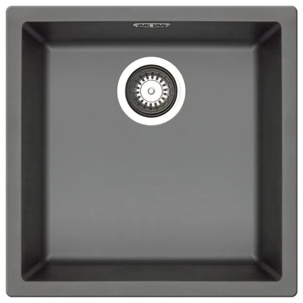 Lavello sottotop 1 vasca in fibra di vetro grafite PYRAMIS Mistral L 40 x L 40 cm