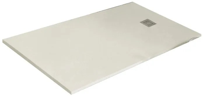 Piatto doccia in resina Strato bianco L 90 x L 80 x H 2.5 cm opaco effetto pietra