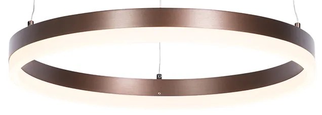 Lampada a sospensione bronzo scuro 40 cm con LED dimmerabile a 3 livelli - Anello