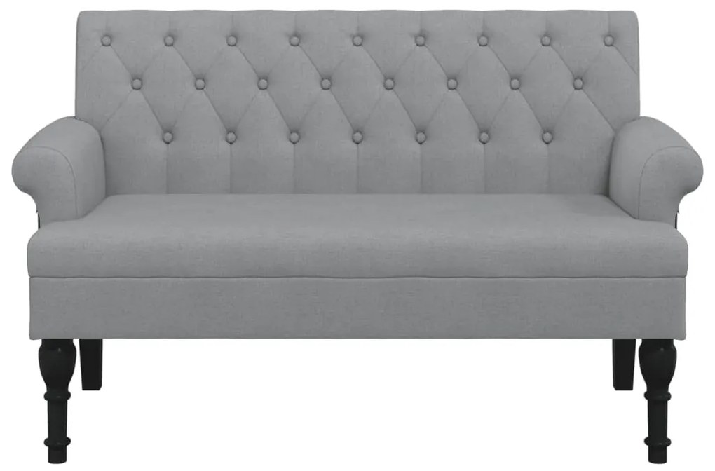 Panca con schienale grigio chiaro 120x62x75,5 cm in tessuto