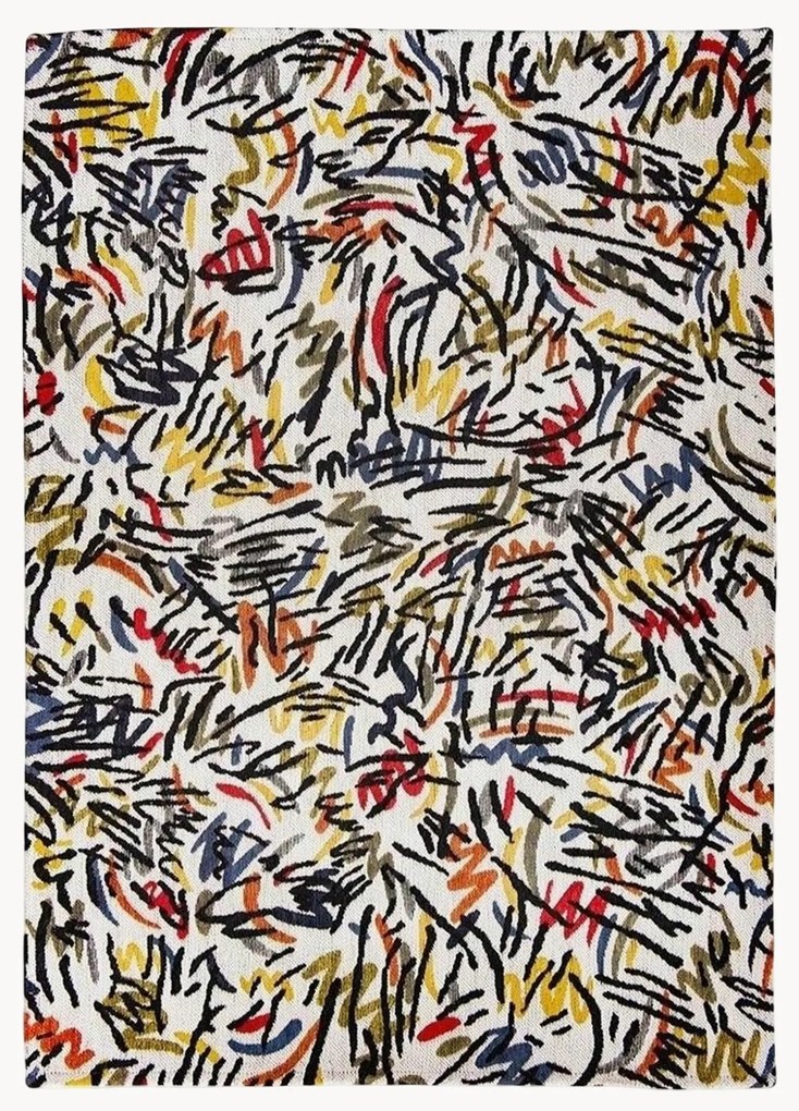 Tappeto jacquard a tessitura piatta Graffito