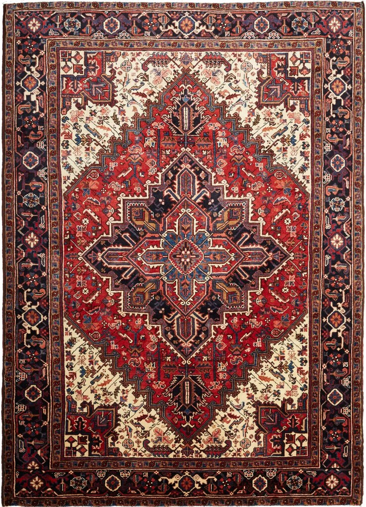 Heriz Tappeto persiano 280x210 Rosso (Iran) Annodato A Mano