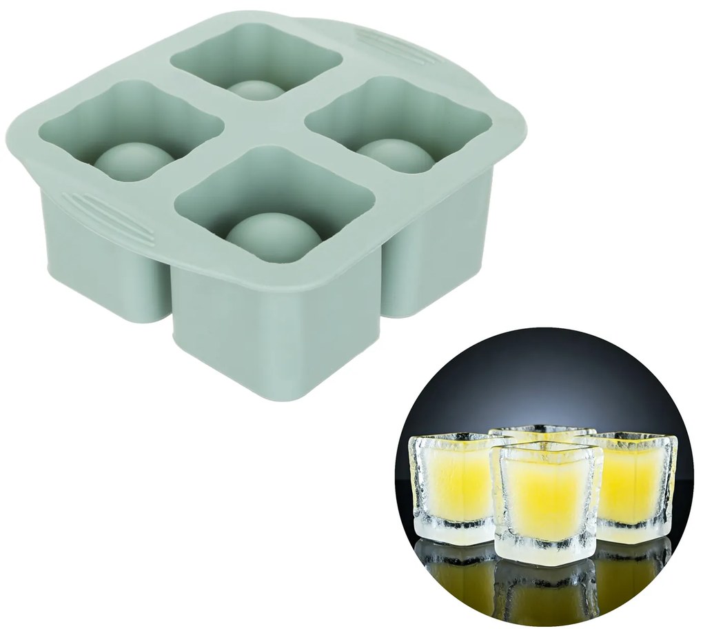 Stampo ghiaccio in silicone 4 cubi