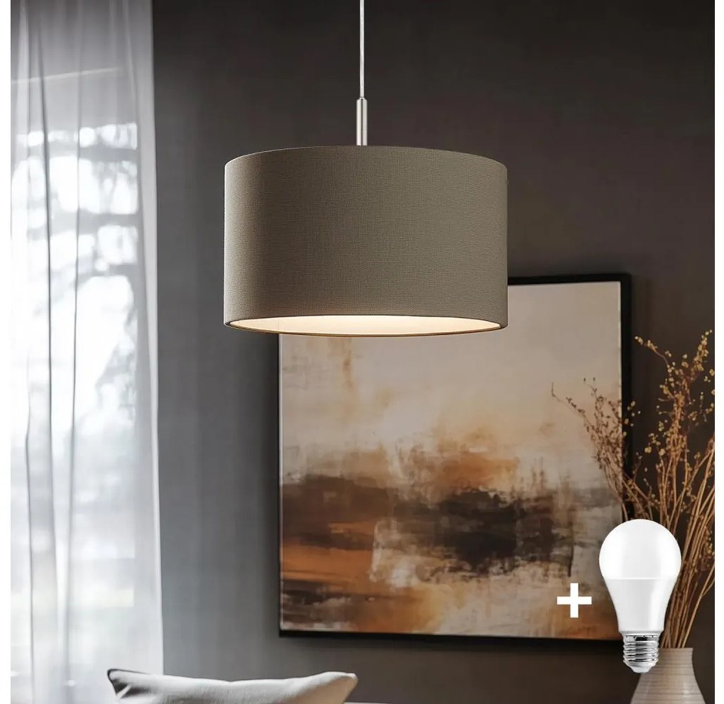 Eglo - Lampadario LED a sospensione con filo TUNJA 1xE27/60W/230V taupe