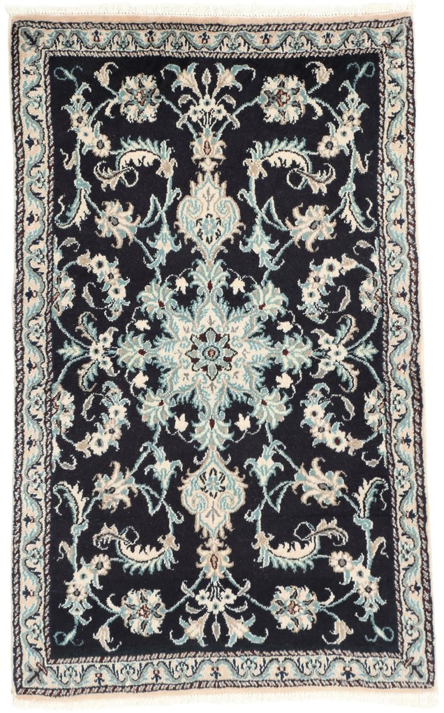 Nain Tappeto persiano 80 x 140 Blu (Iran) Annodato A Mano