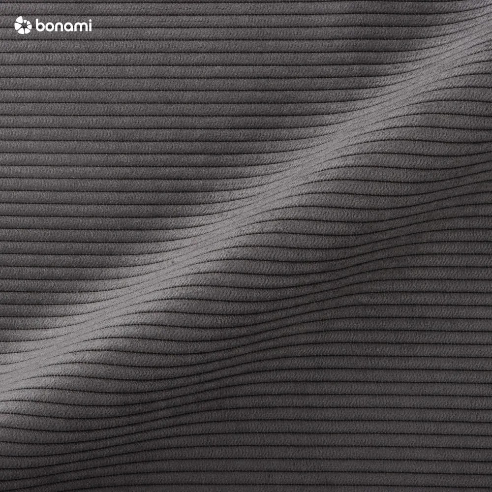 Divano letto angolare in velluto a coste grigio scuro, angolo sinistro Moghan - Micadoni Home