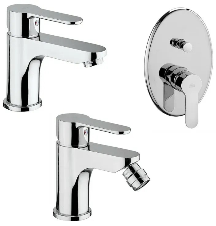 Set rubinetti Paffoni Blu lavabo bidet e doccia incasso con deviatore