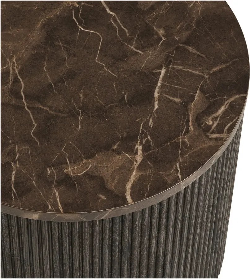 Tavolino rotondo con piano effetto marmo ø 45 cm Rota – House Nordic