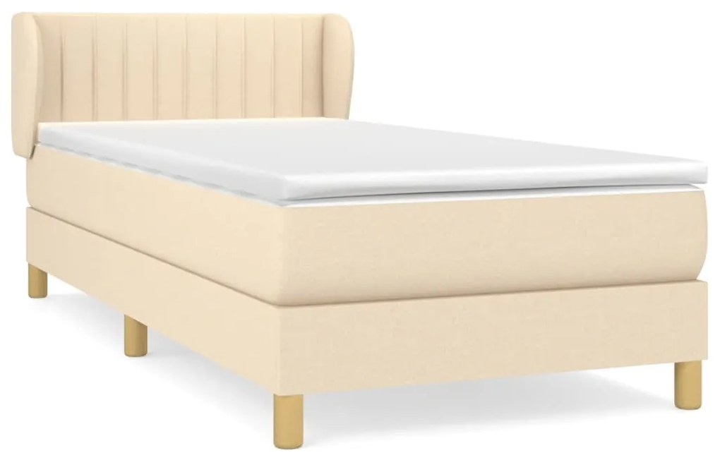 Giroletto a molle con materasso crema 90x190 cm in tessuto
