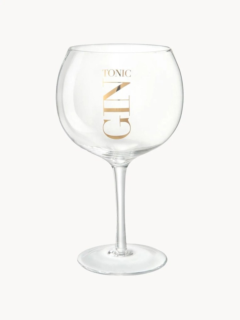 Bicchiere con scritta Gin Tonic, set di 4