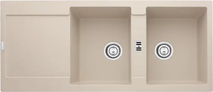 Lavello integrato 2 vasche in fragranite sabbia FRANKE Maris L 50 x L 116 cm, reversibile