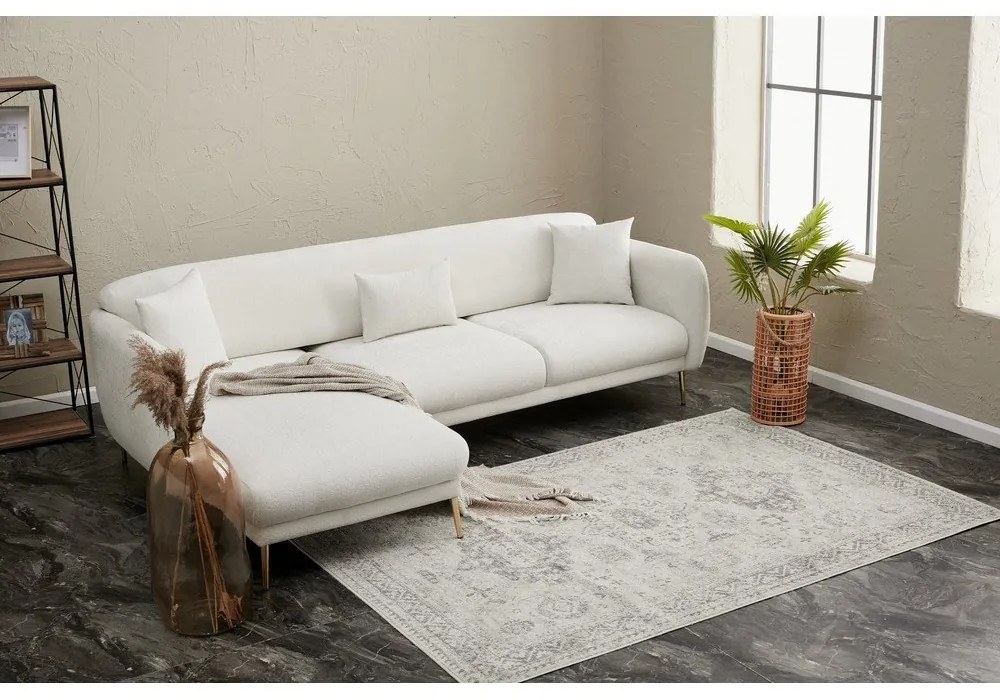 Divano angolare bianco (con penisola a sinistra/con chaise lounge) Simena – Balcab Home
