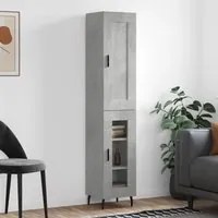 Credenza Grigio Cemento 34,5x34x180 cm in Legno Multistratocod mxl 78219