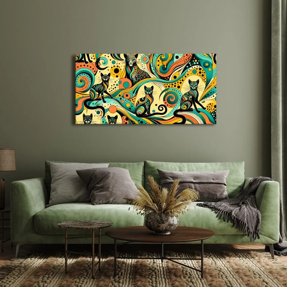 Quadro su tela – Gatti colorati