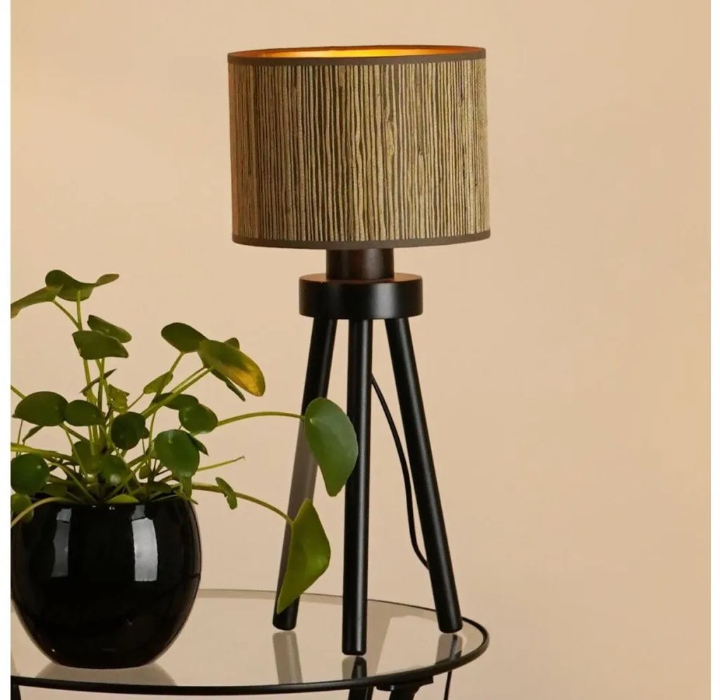 Brilagi - Lampada da tavolo BOSTON ROLLER 1xE27/15W/230V marrone/oro