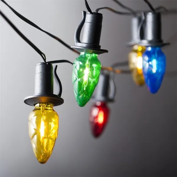 Ghirlanda LED da esterno CONE FILAMENT, 20x E10, 19 m, a colori/bianco caldo, IP44