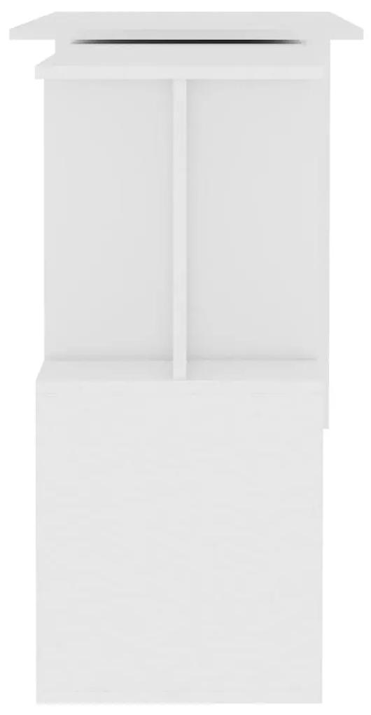 Scrivania ad Angolo Bianca 200x50x76 cm in Legno Multistrato