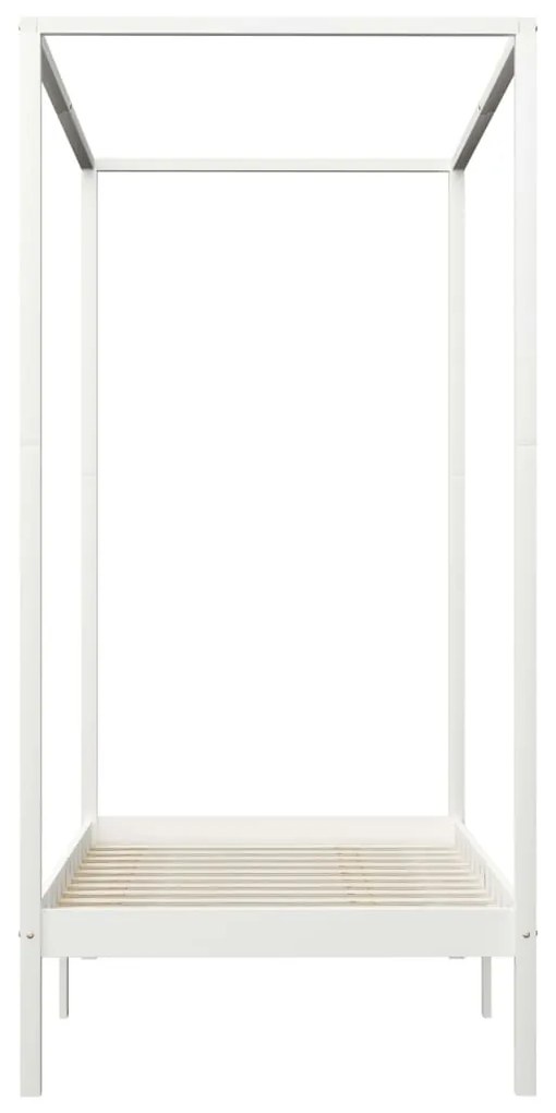 Giroletto a baldacchino bianco legno massello di pino 100x200cm