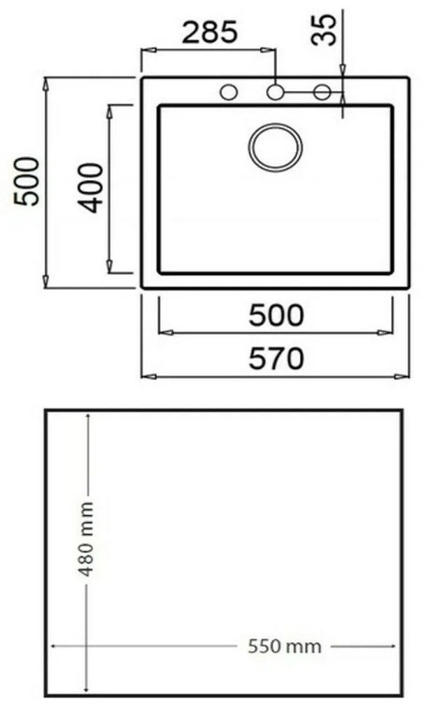 Lavello a Una Vasca Teka FORSQUARE 50 40 TG (60 cm)