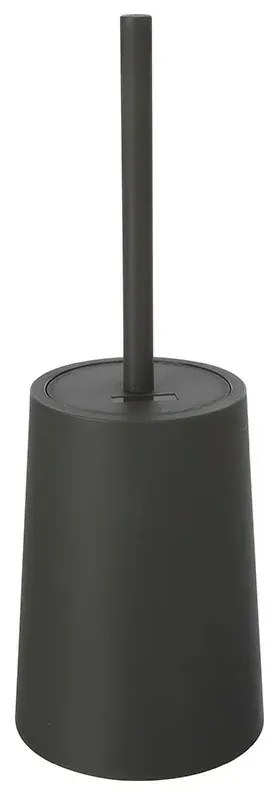Porta scopino wc da appoggio in plastica grigia dal design tondo