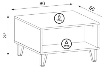 Tavolino da salotto SULA rovere craft
