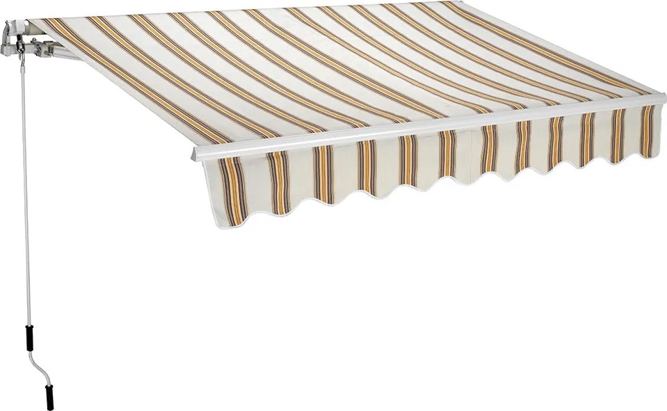 Tenda da Sole Barra Quadra 200x250 cm Tessuto in Poliestere Riga Beige...