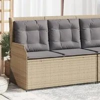 Panca Reclinabile da Giardino con Cuscini Beige in Polyrattan 368949