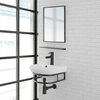 COMPOSIZIONE BAGNO IN METALLO 45cm CON LAVABO + SPECCHIO E MENSOLA LINEA BORG FERIDRAS