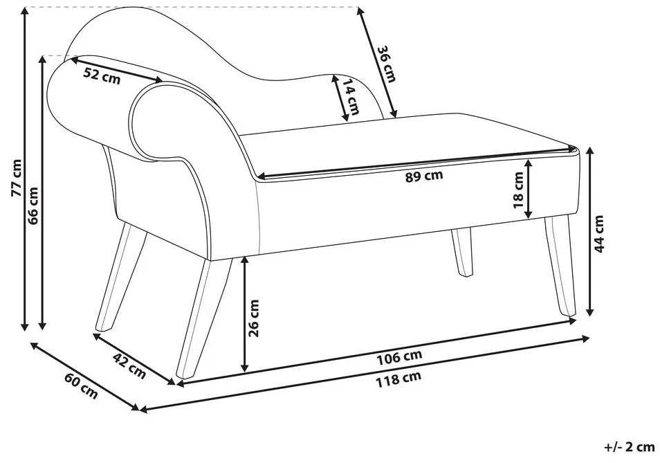 Tessuto chaise longue in velluto fantasia verdi lato sinistro BIARRITZ Beliani