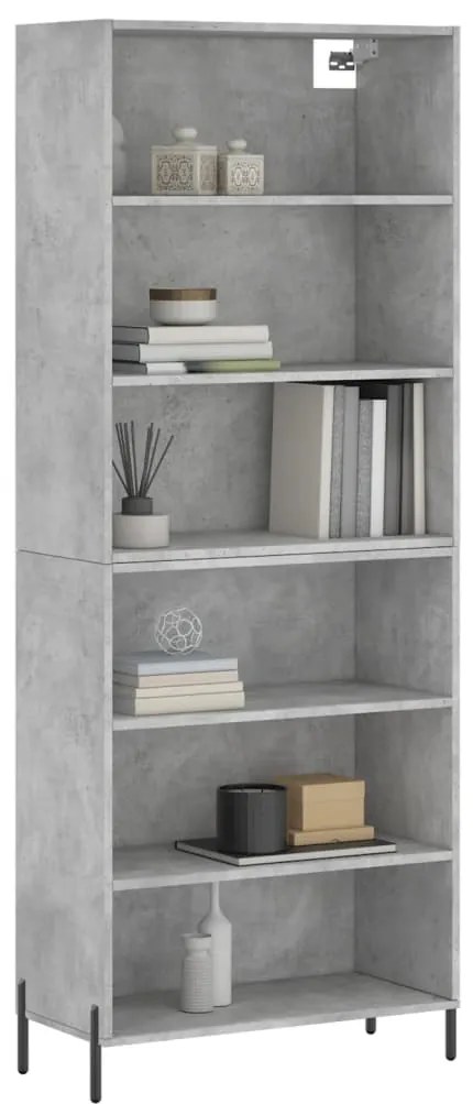 Credenza grigio sonoma 69,5x32,5x180 cm legno multistrato