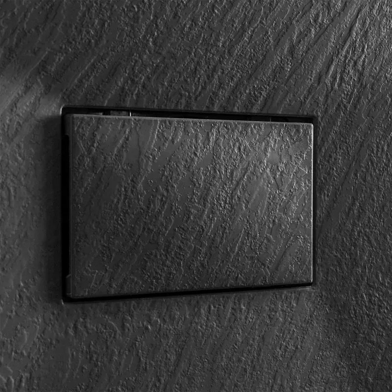 Piatto doccia 70x100 in resina nero effetto pietra riducibile Agorà