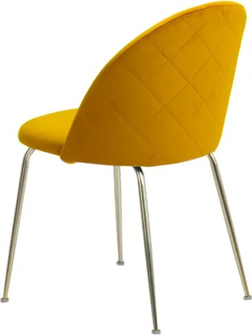 Sedia poltroncina in velluto Senape con gambe in metallo Oro - PARIS 2 sedie