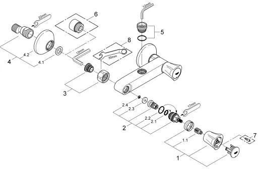 GROHE 26009001 - Miscelatore doccia COSTA L DN 15, cromo lucido