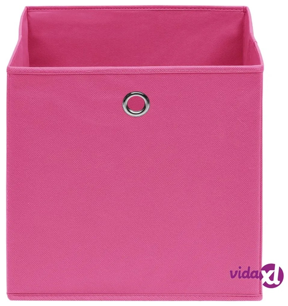 vidaXL Contenitori 10 pz in Tessuto non Tessuto 28x28x28 cm Rosa