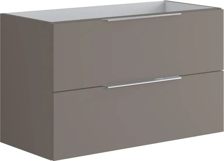 Mobile da bagno sospeso sotto lavabo L 99.5 x H 60 x P 45.5 cm grigio opaco, 2 cassetti Brera