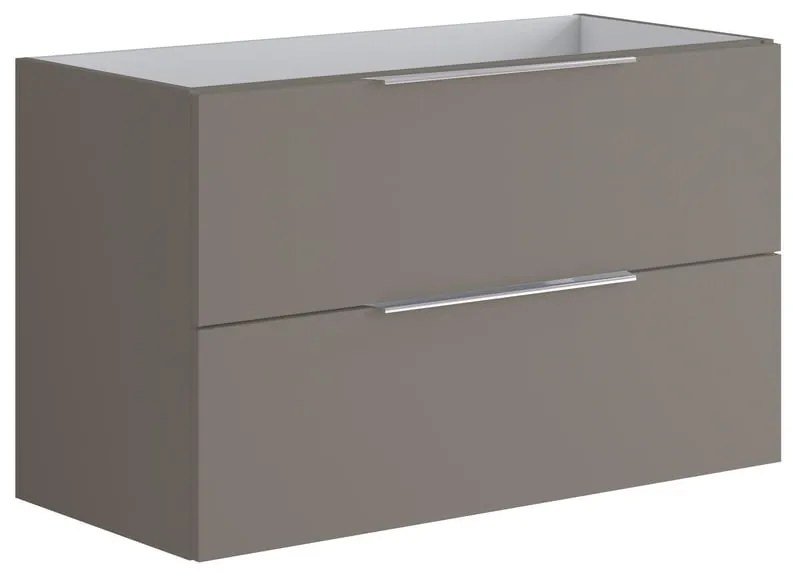 Mobile da bagno sotto lavabo Brera grigio opaco L 99.5 x H 60 x P 45.5 cm 2 cassetti, lavabo non incluso