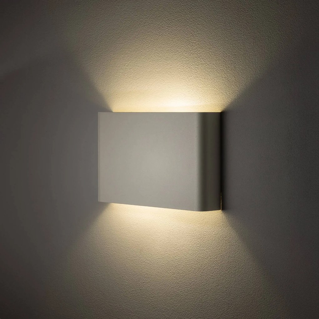 Nowodvorski Lighting Applique Haga, grigio chiaro, metallo, larghezza 25 cm, G9