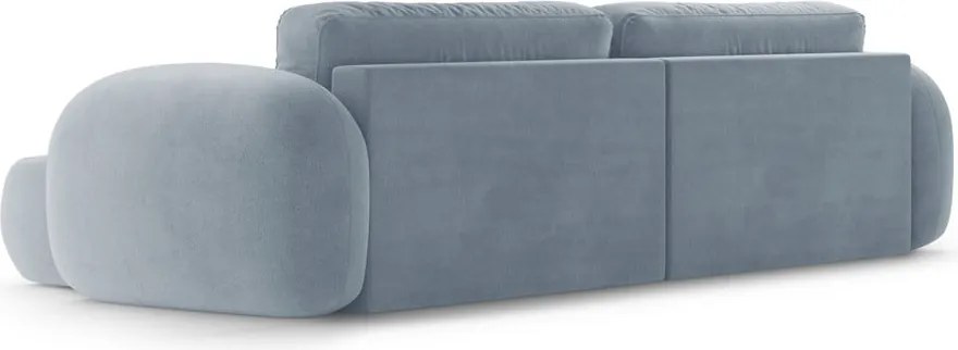 Divano angolare blu polveroso allungabile/con contenitore con rivestimento in velluto Tonale – Cosmopolitan Design