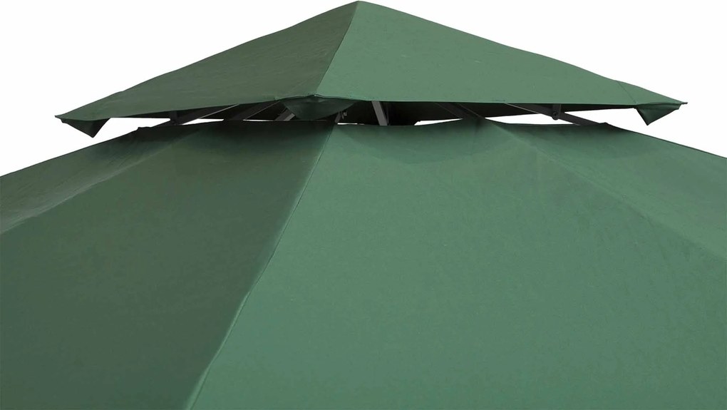 Tetto di Ricambio per Gazebo da Giardino Doppio Tetto 3x3m...