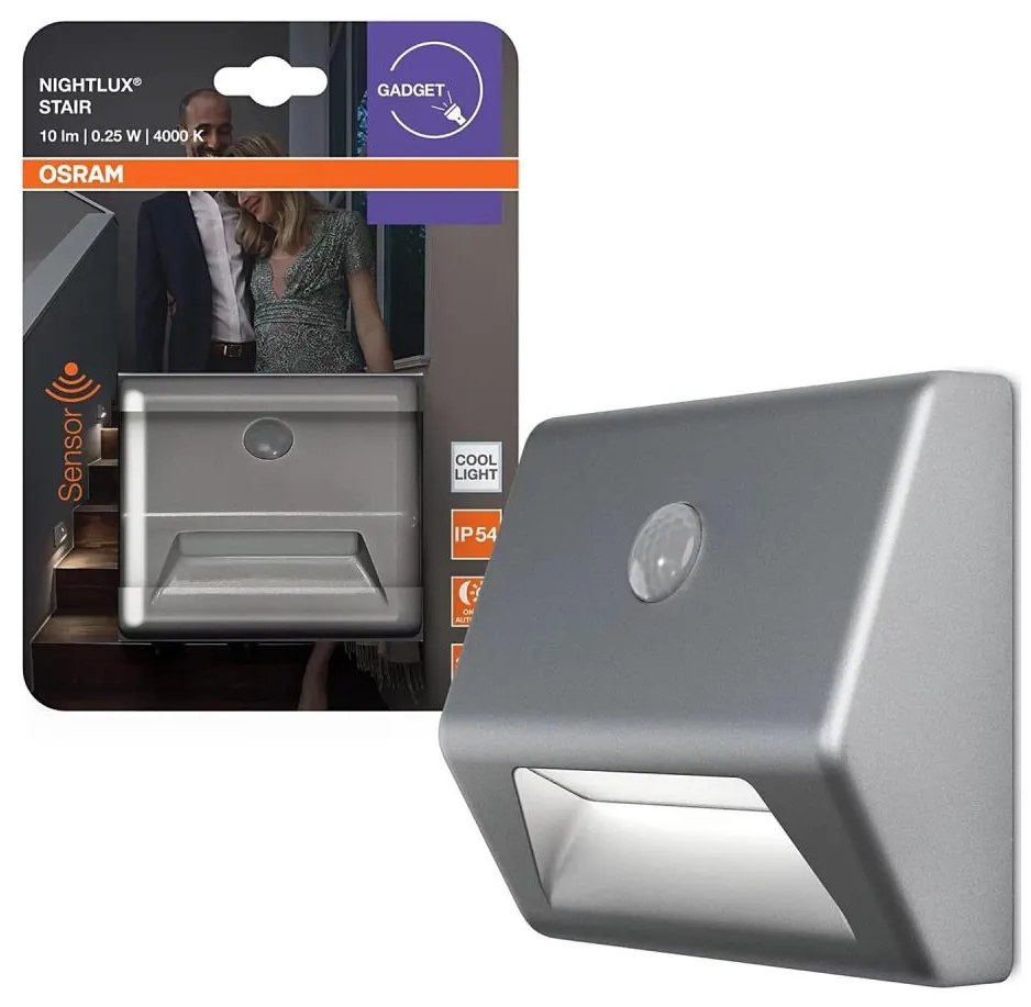 Osram - Lampada per scale a LED con sensore NIGHTLUX LED/0,25W/3xAAA IP54