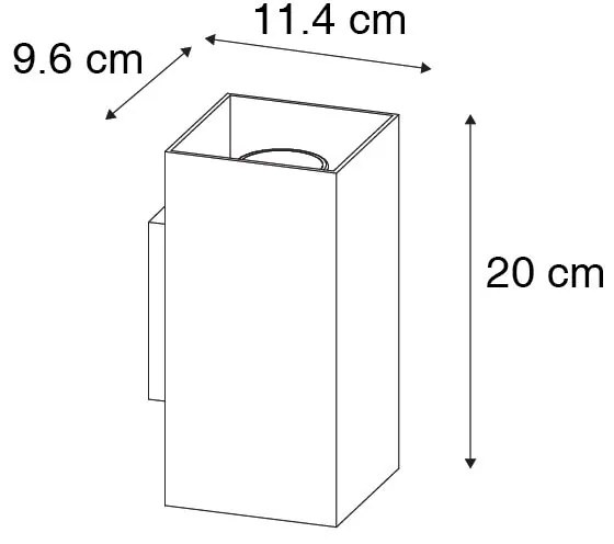 Applique da parete quadrata di design nera con interno dorato - Sab
