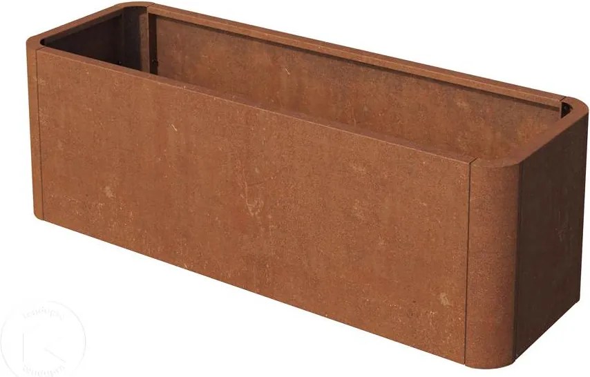 PRIMEYARD 120 x 40 x 40 cm Orto rialzato, acciaio corten, look ruggine, con base forata inclusa - (GFPV01071)