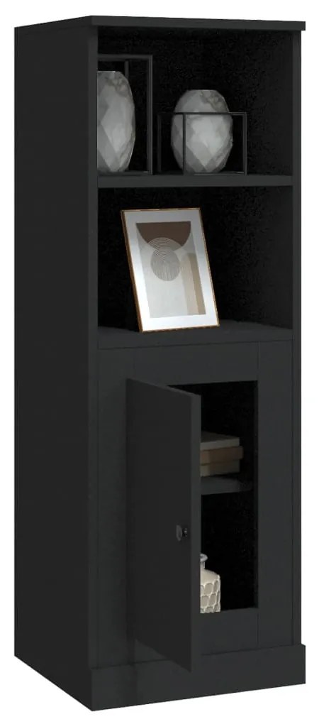 Credenza nera 36x35,5x103,5 cm in legno multistrato