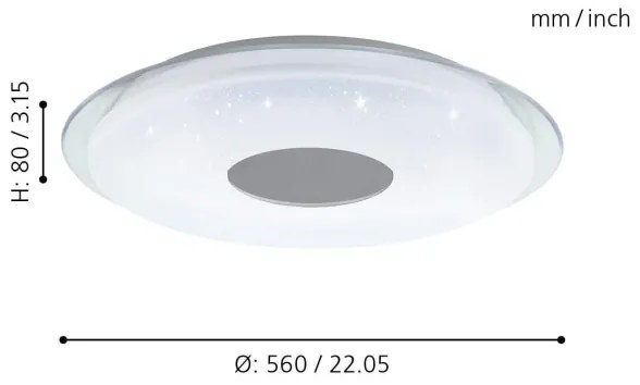 Eglo 98768 - Plafoniera LED RGB dimmerabile LANCIANO-C LED/38W/230V + T
