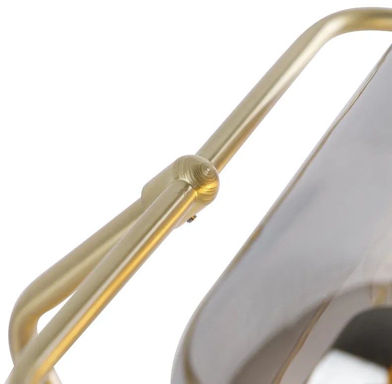 Lampada da notaio classica dorata con vetro a specchio fumè - Banker