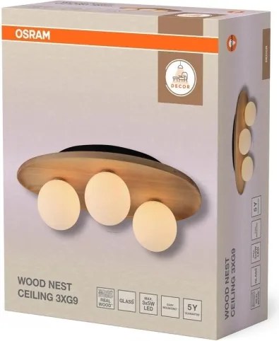 Osram - Plafoniera WOOD NEST 3xG9/5W/230V in legno di Hevea