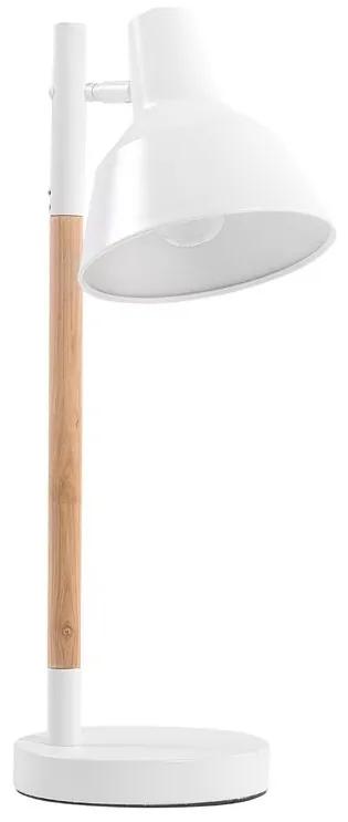 Lampada da tavolo regolabile in legno in color bianco ALDAN Beliani