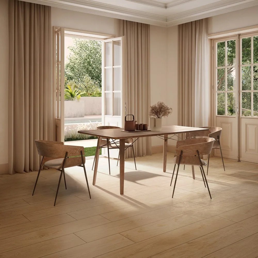 Tavolo da pranzo con piano effetto rovere 90x180 cm Lujan – MOME