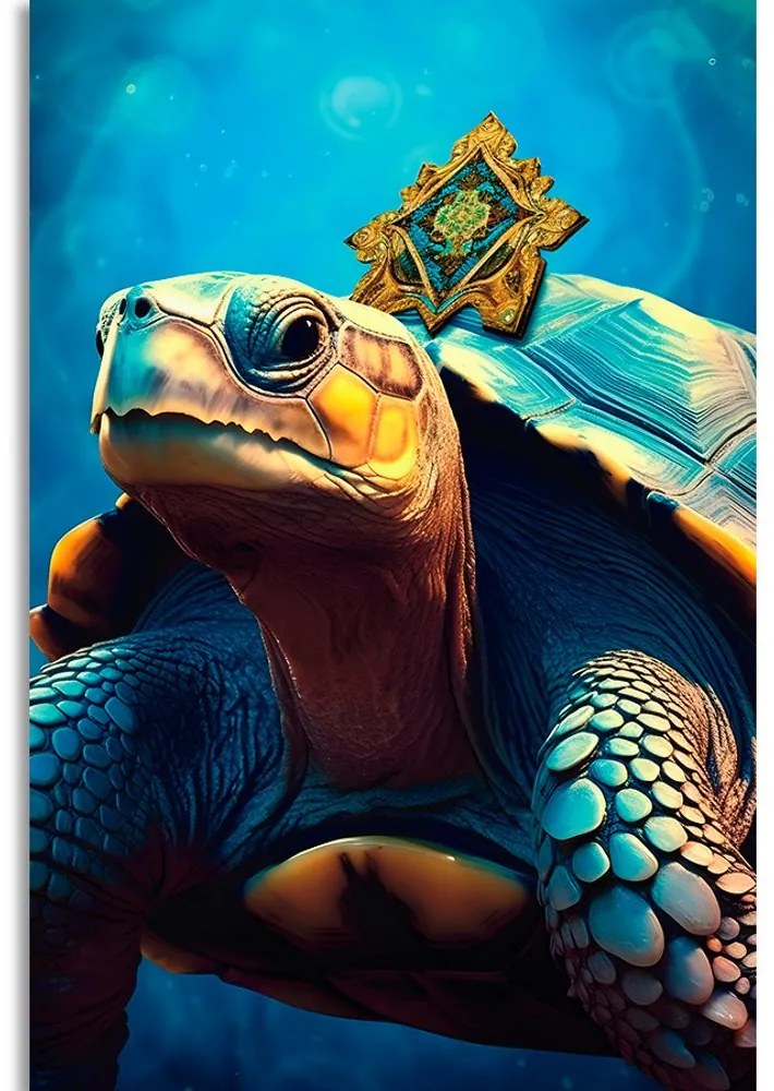 Stampa su tela – Tartaruga blu-oro