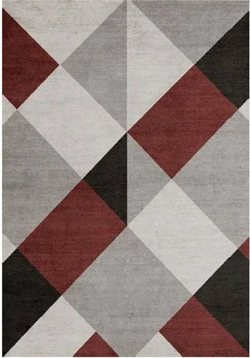 Tappeto Soave Soft reverse in polipropilene grigio e rosso L 300 x L 200 cm